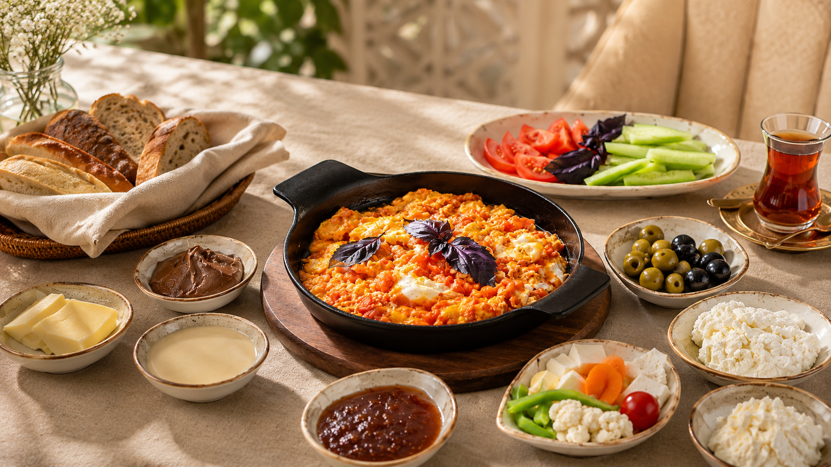 An Azerbaijani breakfast table