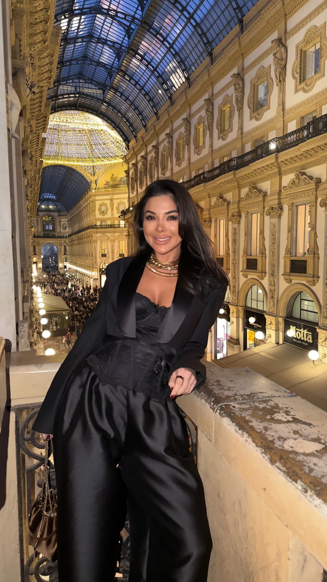 Kamila Verdiyeva at the Galleria Vittorio Emanuele II in Milan